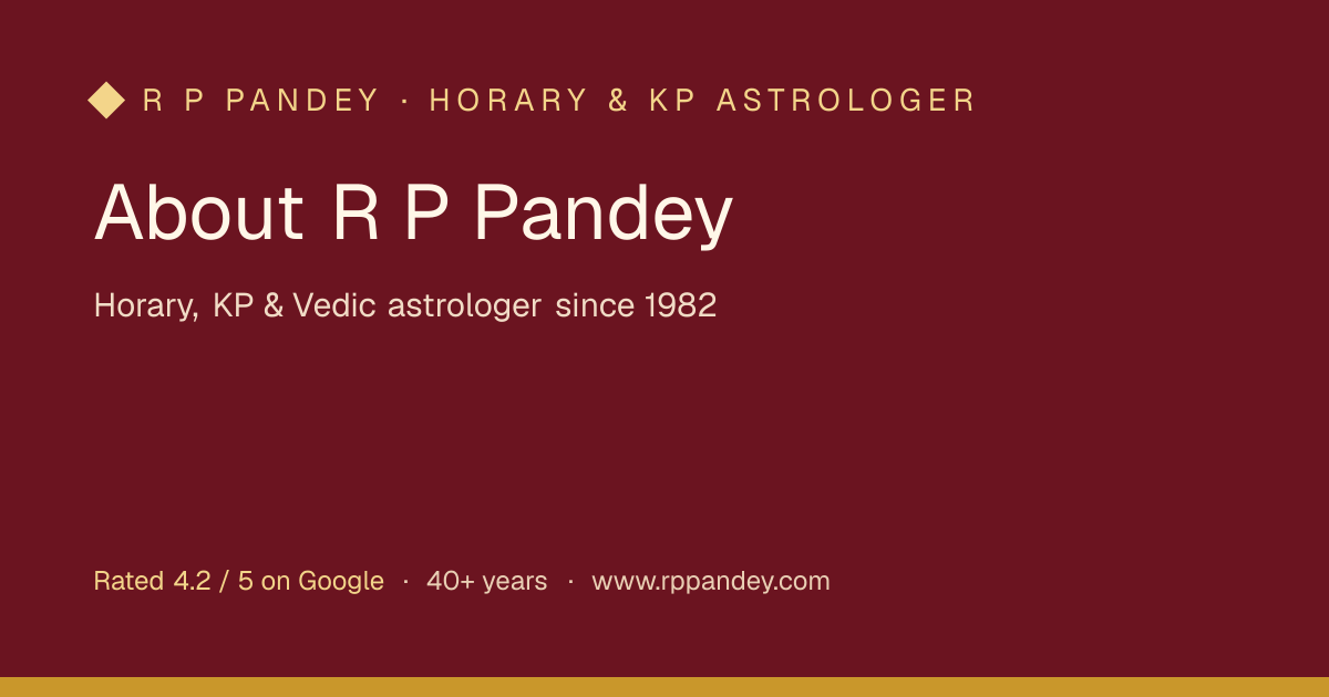 About R P Pandey — Horary, KP & Vedic Astrologer